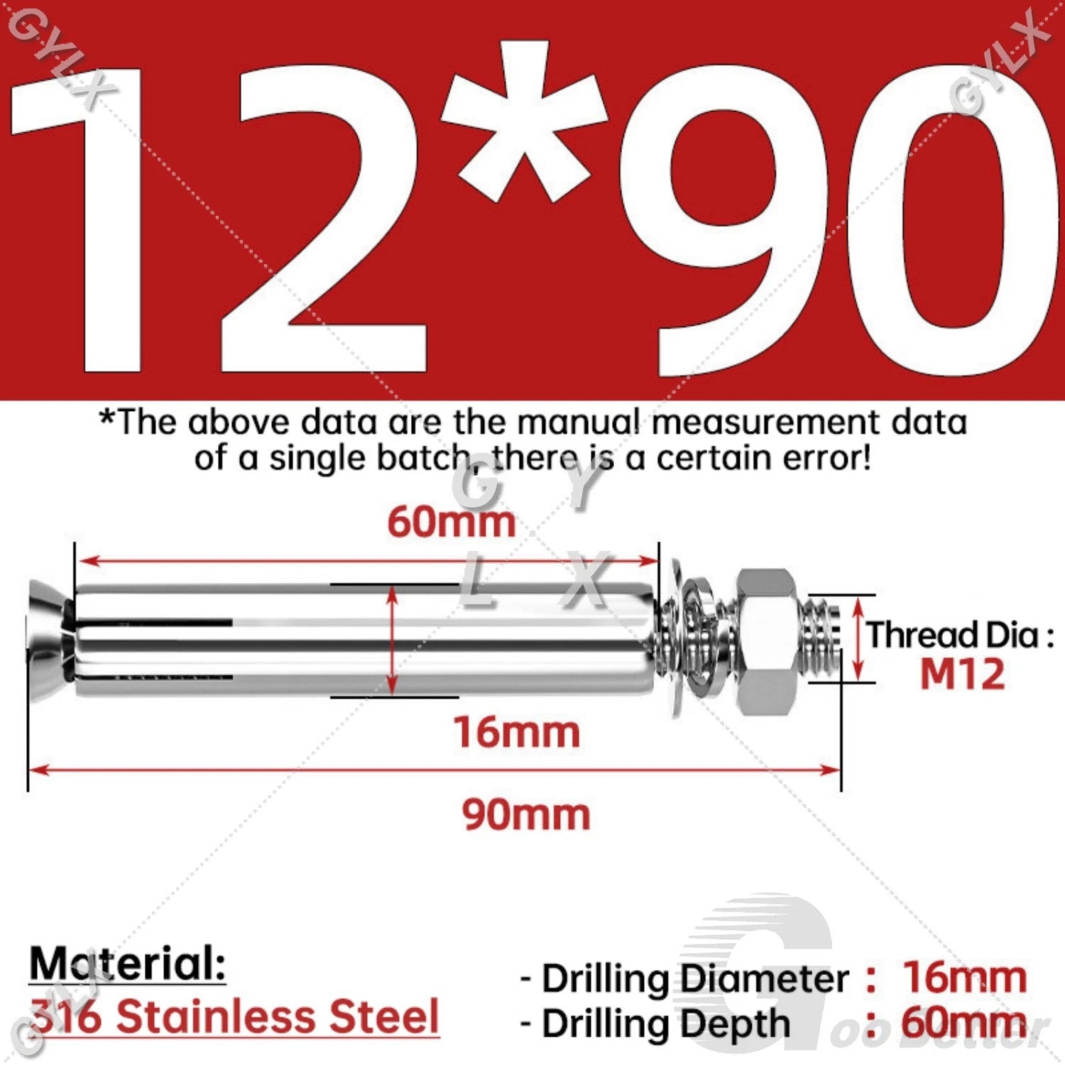 Concrete Expansion Bolts Wall Anchor Screws — M6 to M20 | Stainless Steel & Zinc Plated