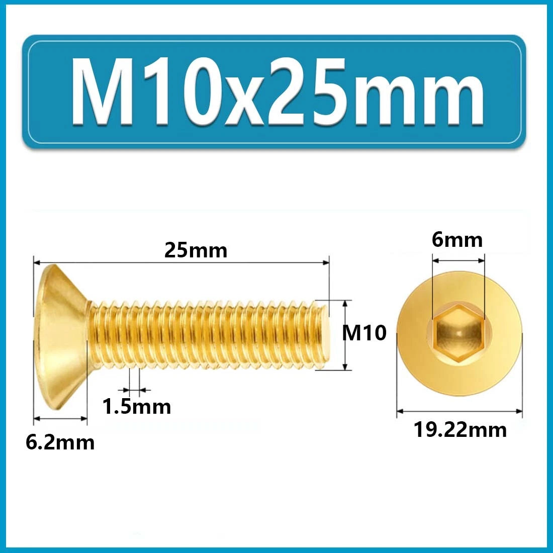 Solid Brass Hex Socket Countersunk Machine Screws – M3 to M12, Allen Drive, Flat Head (8–50mm)