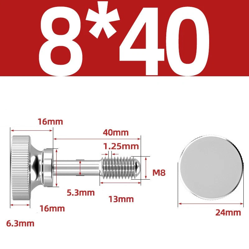 Knurled Thumb Screws Stainless Steel — M2 M2.5 M3 M4 M5 M6 M8 M10 Hand Knob Bolts