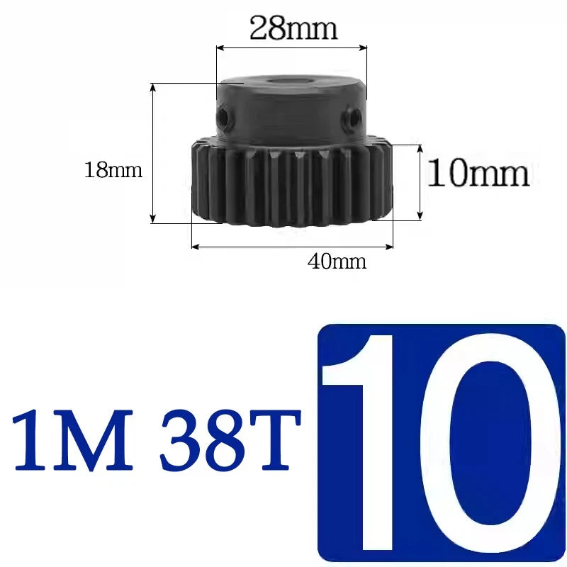 Spur Gears 1 Mod Transmission Gear With Step 45# Steel Pinion Motor Gear 30T~44T