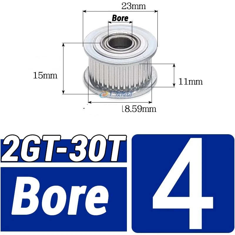 GT2 Timing Belt Pulley 16-100 Teeth 6-10mm Teeth Width Bore 3mm-25mm For 3D