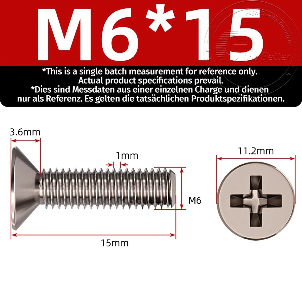 Titanium Phillips Flat Head Machine Screws — GR2 Countersunk, M2 to M8 - HomeDIYer