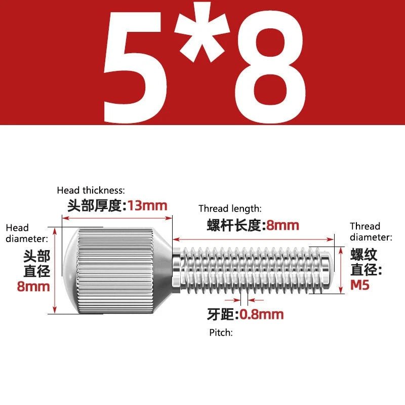 A2 Stainless Steel Knurled Thumb Screws – Small Head, Hand Tighten Fasteners (M2 to M8) - HomeDIYer
