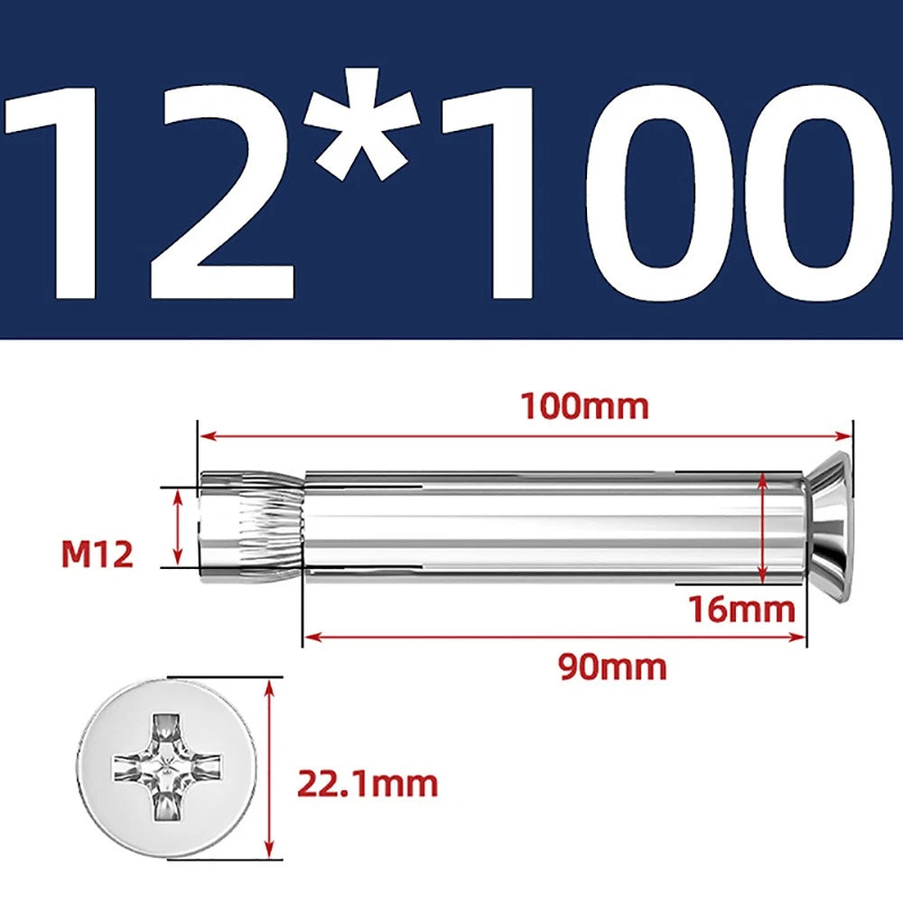 Sleeve Anchor Countersunk Phillips Expansion Bolts M6–M12 | 304/201 SS & Zinc