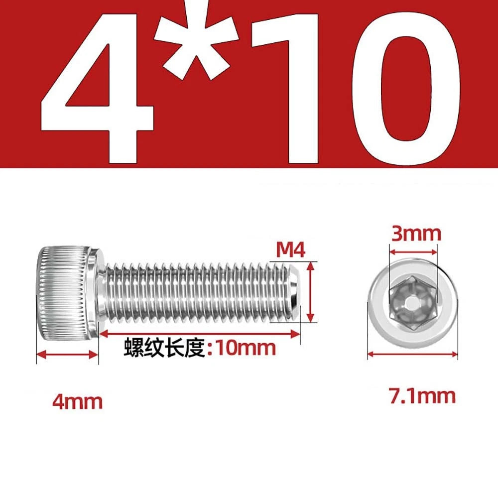 M3 M4 M5 Socket Head Cap Screws – A2 Stainless Steel, High Strength & Corrosion Resistant