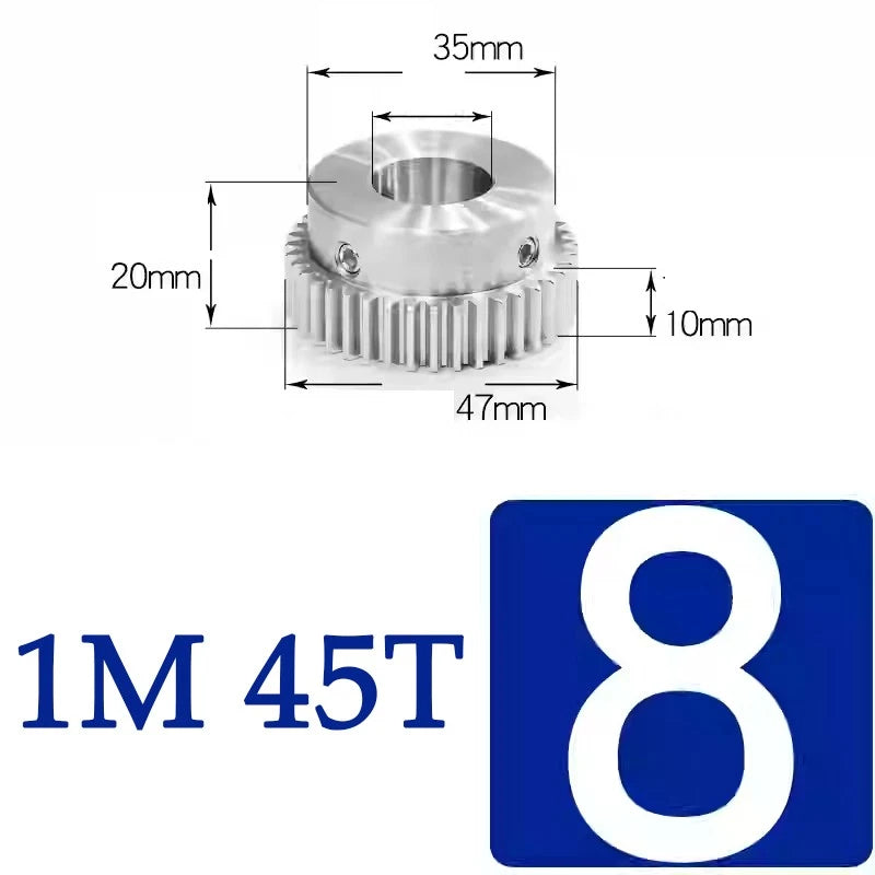 Spur Gears 1M Transmission Gear With Step Stainless Steel Motor Gear 32~50 Teeth