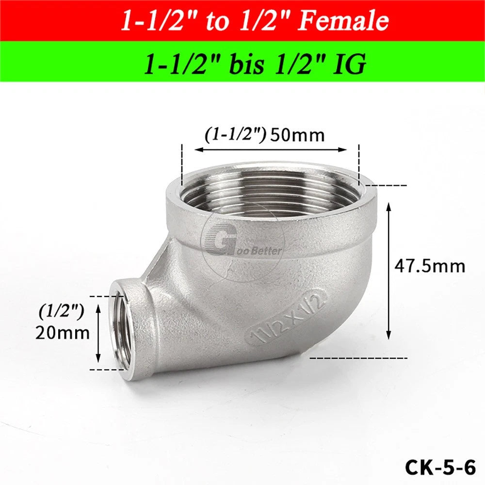 A2 Stainless Steel BSP Reducer Elbow Pipe Fittings | 1/8" to 4" Male Female