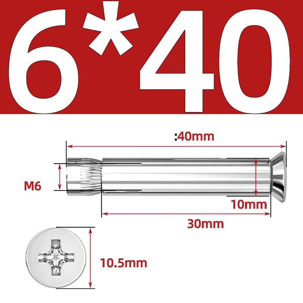 Sleeve Anchor Countersunk Phillips Expansion Bolts M6–M12 | 304/201 SS & Zinc