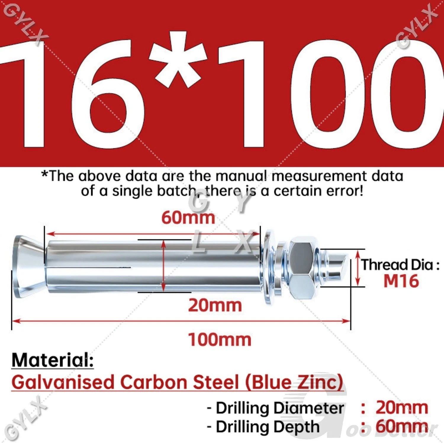 Concrete Expansion Bolts Wall Anchor Screws — M6 to M20 | Stainless Steel & Zinc Plated