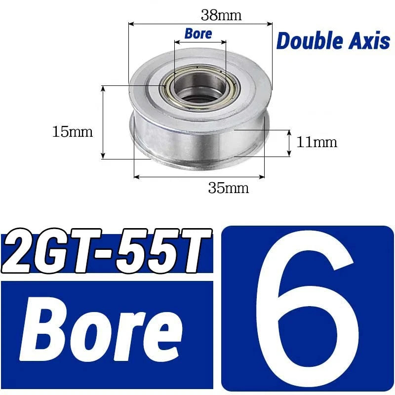 GT2 Timing Belt Pulley 16-100 Teeth 6-10mm Teeth Width Bore 3mm-25mm For 3D