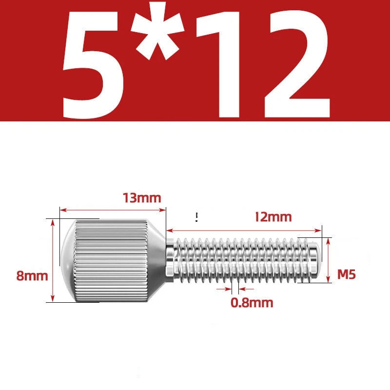 Knurled Thumb Screws – 304 Stainless Steel Small Head Thumbscrew Bolts M2–M8