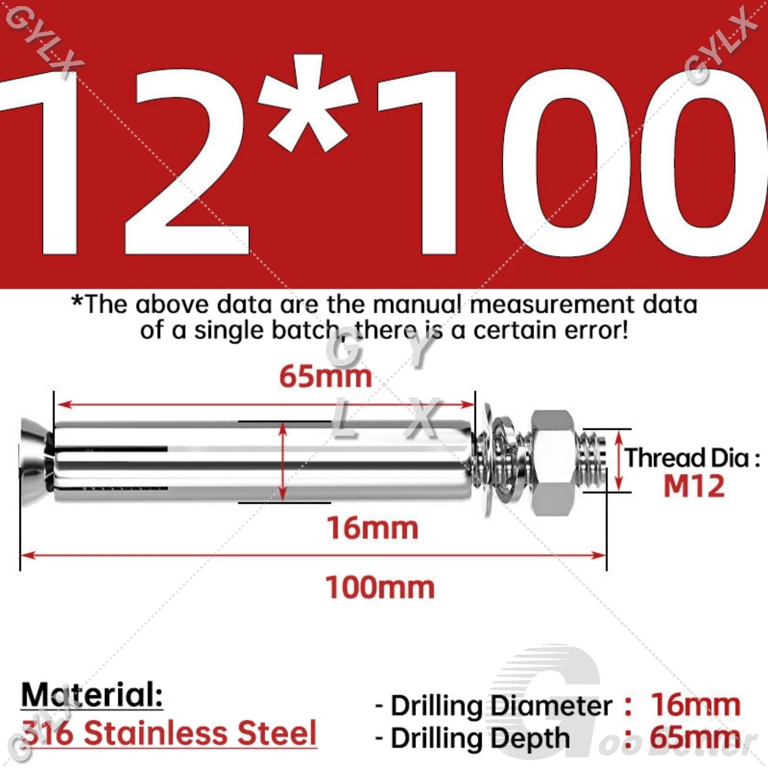 Concrete Expansion Bolts Wall Anchor Screws — M6 to M20 | Stainless Steel & Zinc Plated