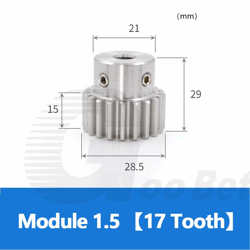 Mod 0.5 1 1.5 2 Precision Spur Gear Stainless Steel with Hub 12 Tooth - 60 Tooth