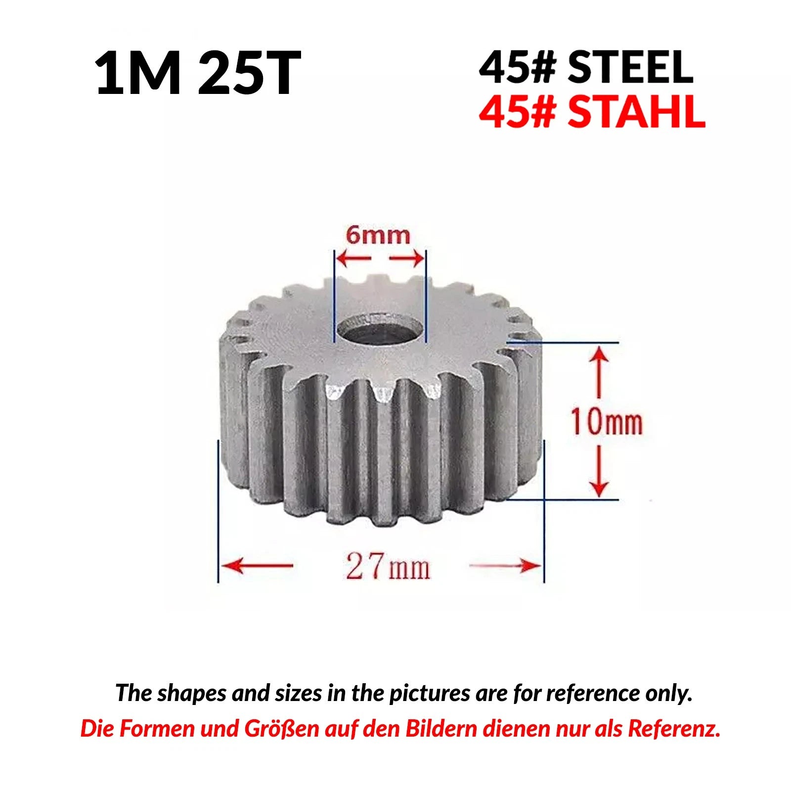1/1.5/2 Mod 12T-150T Spur Gear 45# Steel Pinion Gear Thickn10-20mm Transmission