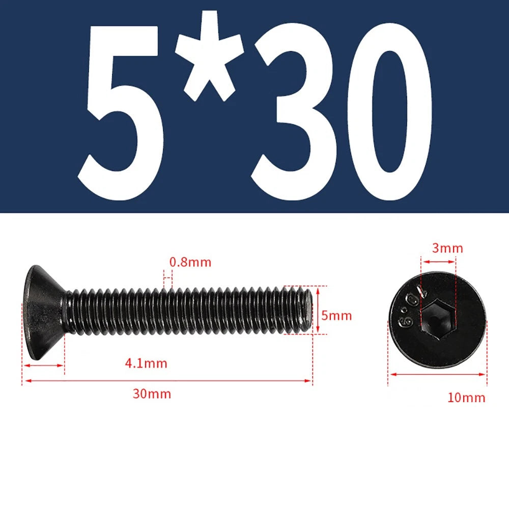 M2-M6 Countersunk Socket Head Cap Screws – Grade 10.9 Alloy Steel
