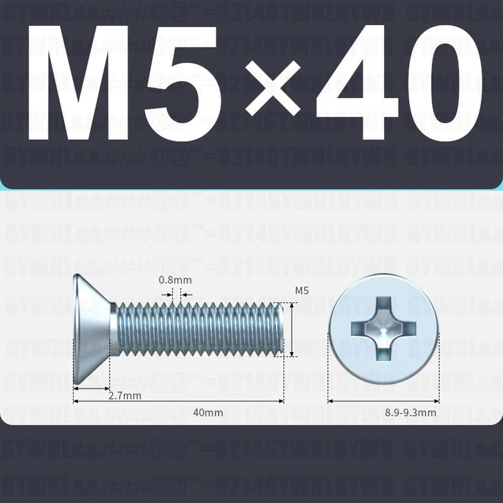 M3–M12 Zinc Plated Phillips Countersunk Machine Screws DIN 965 | Flat Head Bolts