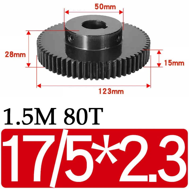 Spur Gears 1.5 Mod Transmission Gear With Step 45#Steel Pinion Motor Gear 30/80T