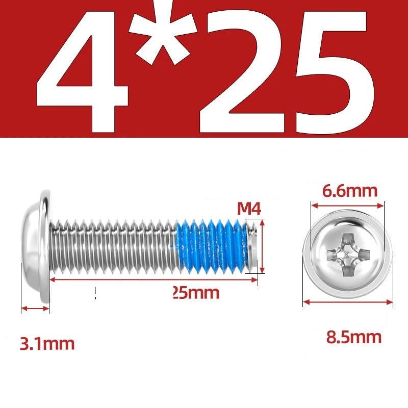 A2 Stainless Steel Phillips Flanged Button Head Machine Screws — M2 to M6, Built - In Washer Face - HomeDIYer