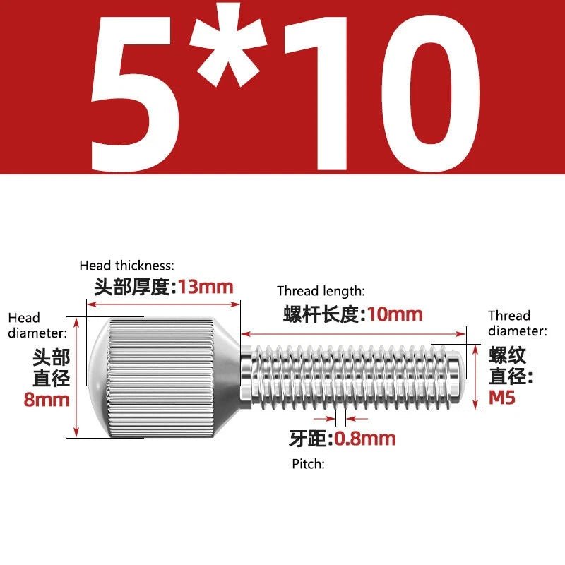A2 Stainless Steel Knurled Thumb Screws – Small Head, Hand Tighten Fasteners (M2 to M8) - HomeDIYer