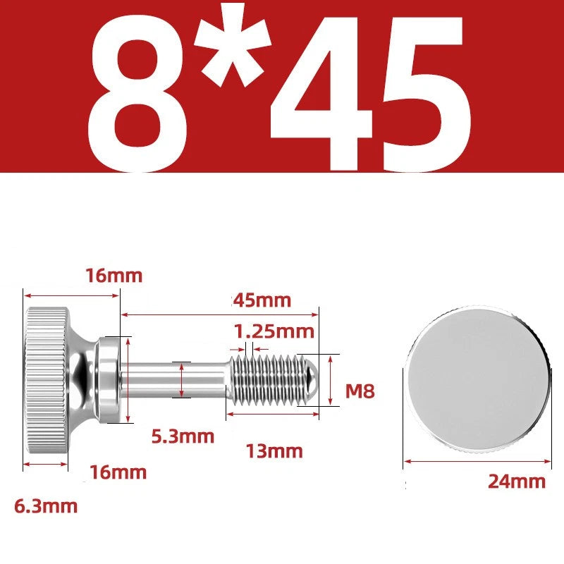 Knurled Thumb Screws Stainless Steel — M2 M2.5 M3 M4 M5 M6 M8 M10 Hand Knob Bolts