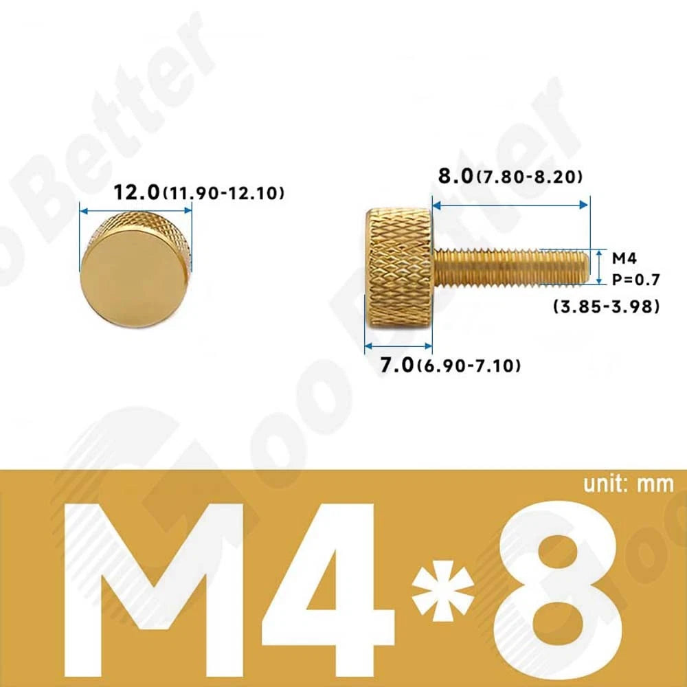 M3 M4 Knurled Thumb Screws – Aluminum Alloy Flat Head Hand Knob Bolts