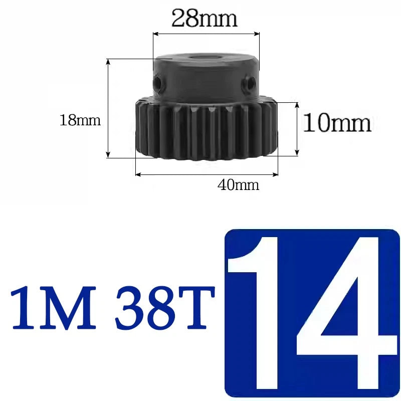 Spur Gears 1 Mod Transmission Gear With Step 45# Steel Pinion Motor Gear 30T~44T