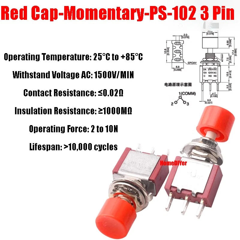 Mini Toggle Switch – MTS / SMTS / E-TEN / PS-102 / DS438 Series, 2 3 6-Pin Rocker Switches