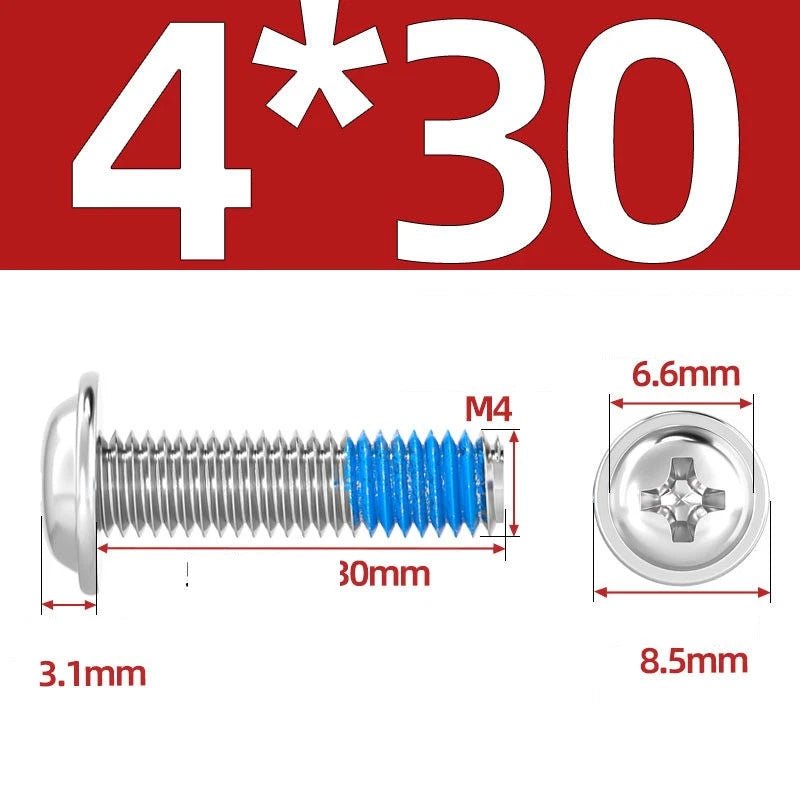 A2 Stainless Steel Phillips Flanged Button Head Machine Screws — M2 to M6, Built - In Washer Face - HomeDIYer
