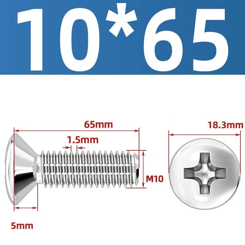 Phillips Oval Head Machine Screws Stainless Steel — M1.6 to M10, All Sizes - HomeDIYer