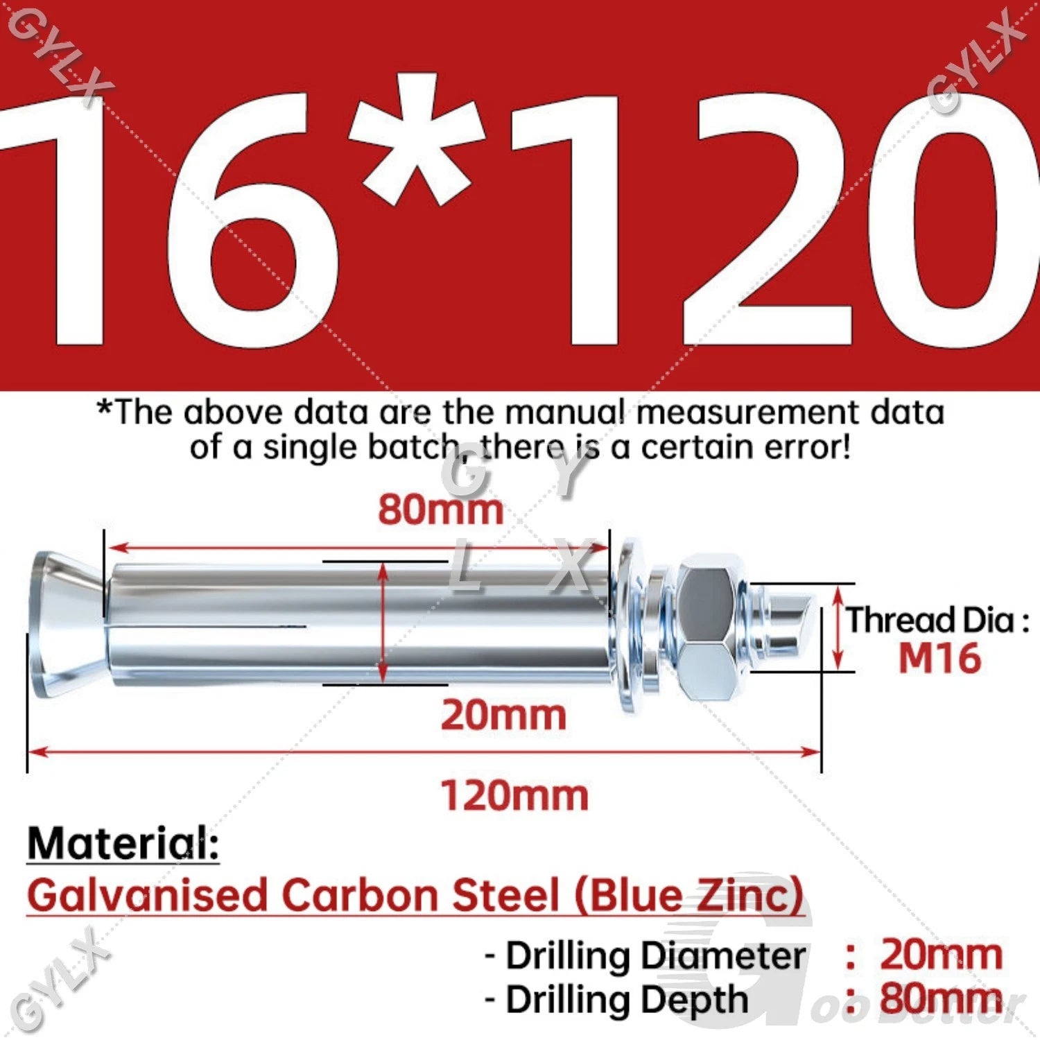 Concrete Expansion Bolts Wall Anchor Screws — M6 to M20 | Stainless Steel & Zinc Plated
