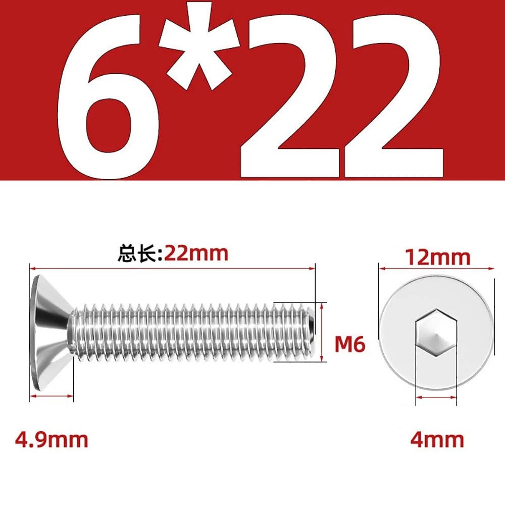 Countersunk Hex Socket Screws – A2 Stainless Steel, M2 to M16, DIN 7991, Fully Threaded