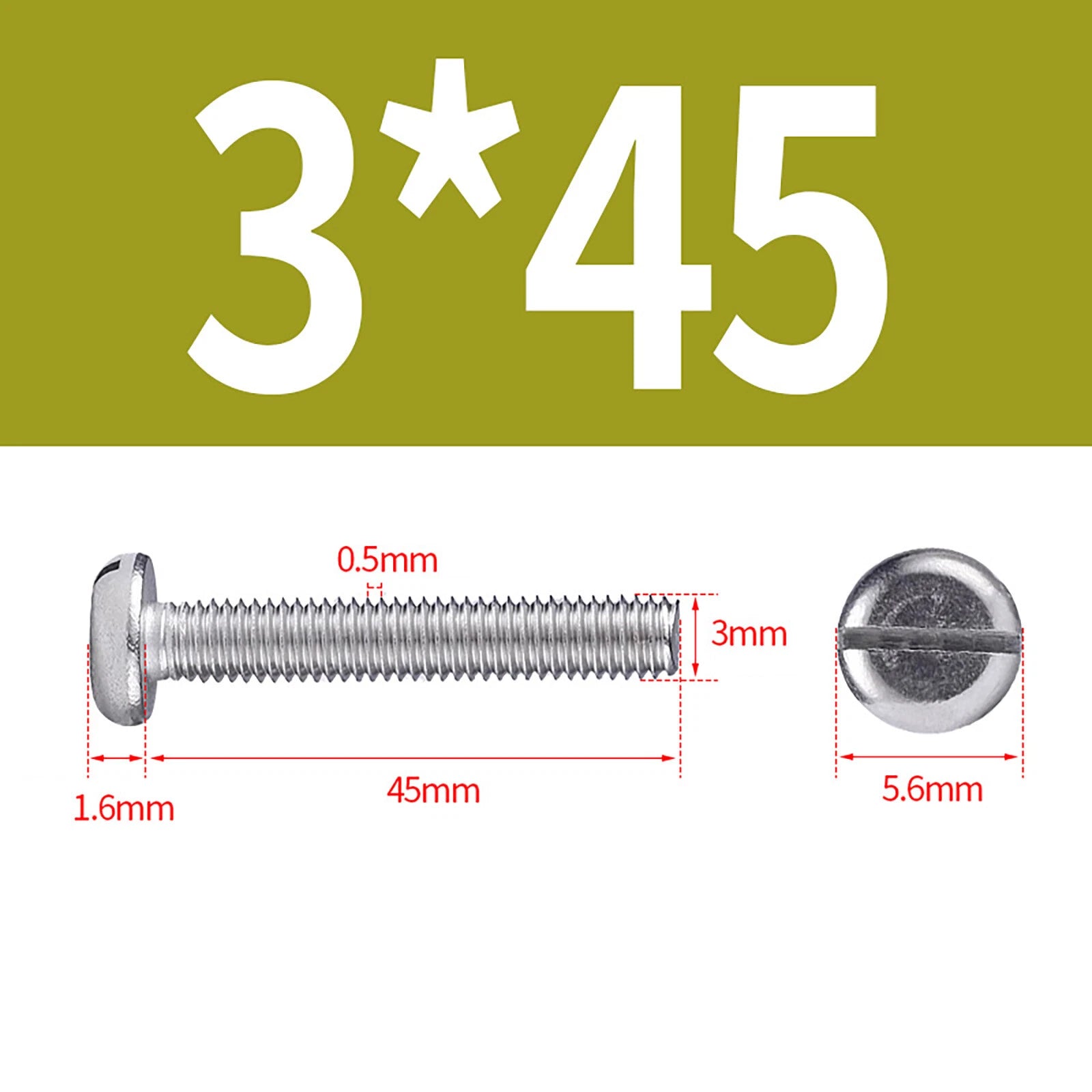 M1.6 to M10 Slotted Cheese Head Machine Screws | A2 Stainless Steel DIN 84