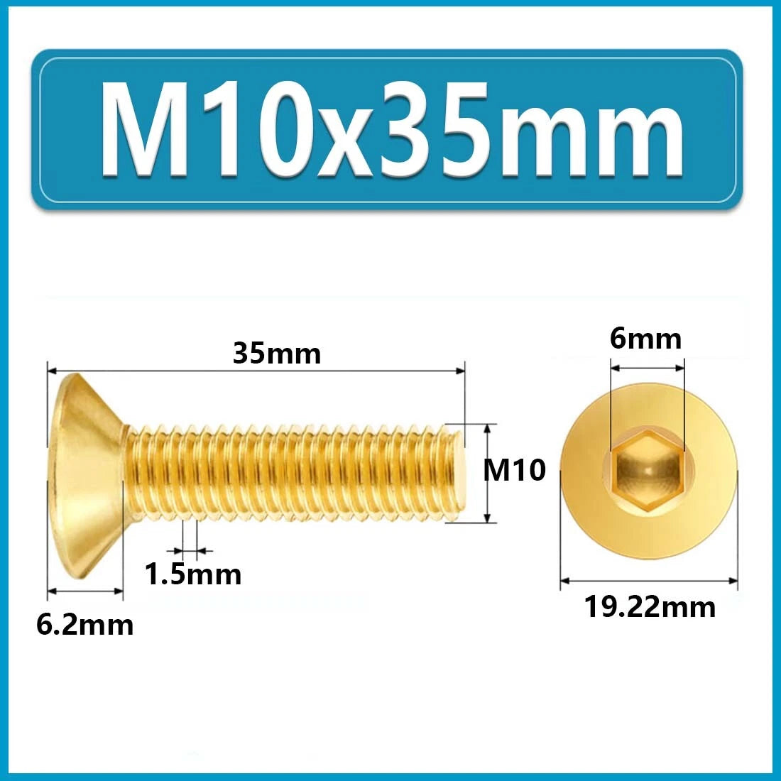 Solid Brass Hex Socket Countersunk Machine Screws – M3 to M12, Allen Drive, Flat Head (8–50mm)