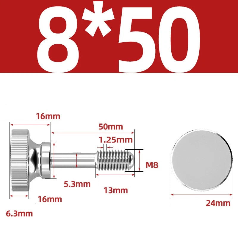 Knurled Thumb Screws Stainless Steel — M2 M2.5 M3 M4 M5 M6 M8 M10 Hand Knob Bolts