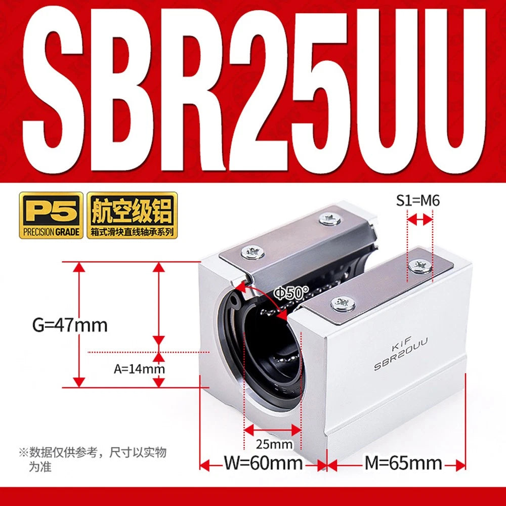 SCS/SBR/TBR/SC-VUU Linear Motion Ball Bearings Diameter 8~60mm Slide Bushing CNC