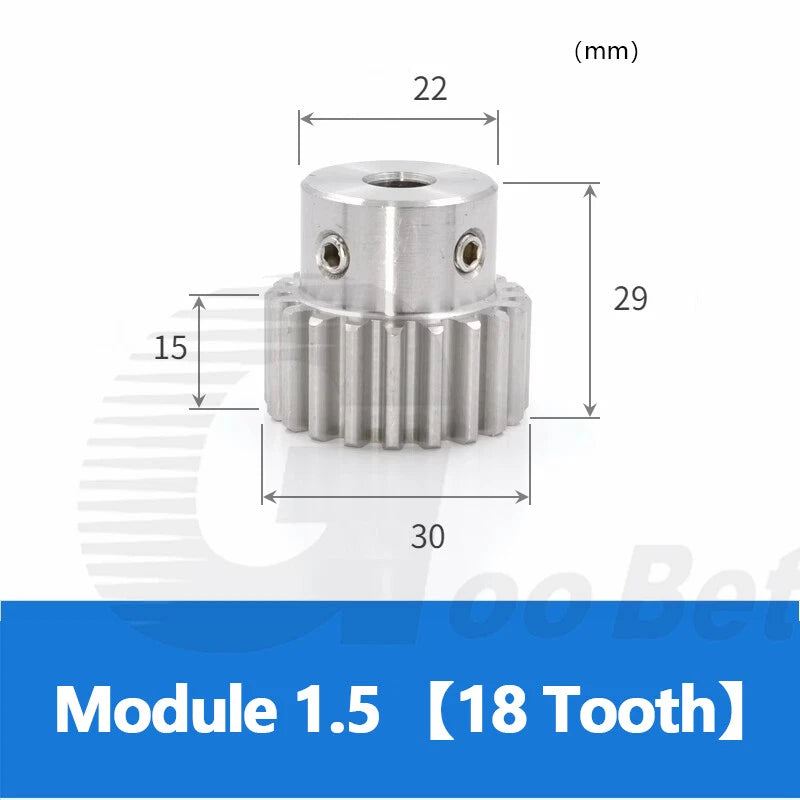 Mod 0.5 1 1.5 2 Precision Spur Gear Stainless Steel with Hub 12 Tooth - 60 Tooth