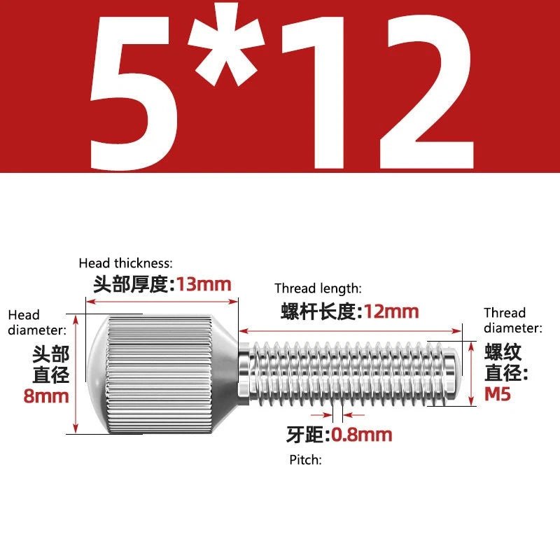 A2 Stainless Steel Knurled Thumb Screws – Small Head, Hand Tighten Fasteners (M2 to M8) - HomeDIYer