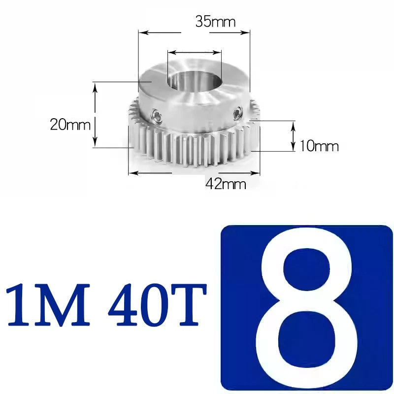 Spur Gears 1M Transmission Gear With Step Stainless Steel Motor Gear 32~50 Teeth