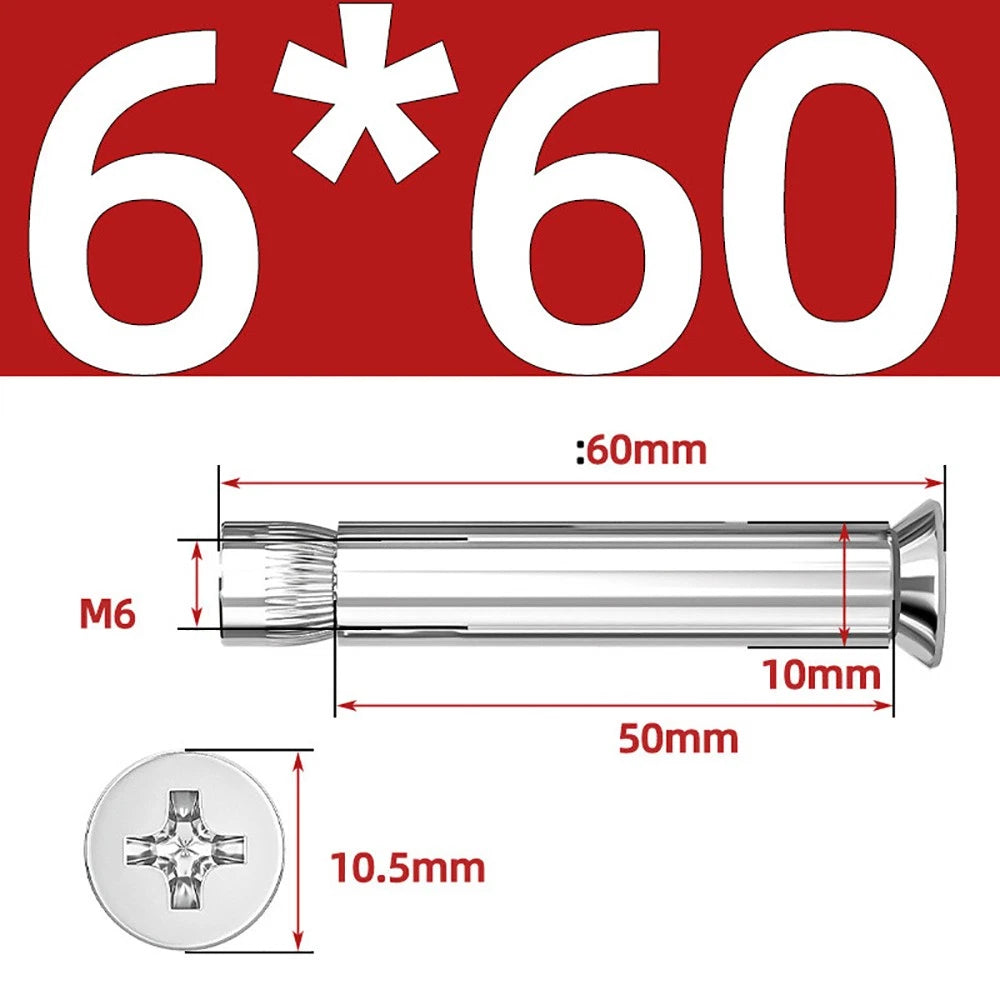 Sleeve Anchor Countersunk Phillips Expansion Bolts M6–M12 | 304/201 SS & Zinc