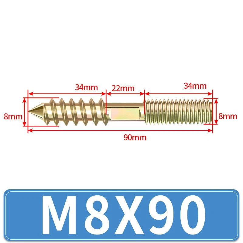 M4 M5 M6 M8 M10 M12 WOOD TO METAL DOWELS DOUBLE ENDED THREADED FURNITURE SCREWS