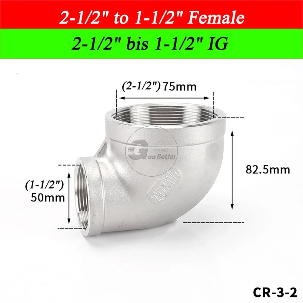 A2 Stainless Steel BSP Reducer Elbow Pipe Fittings | 1/8" to 4" Male Female