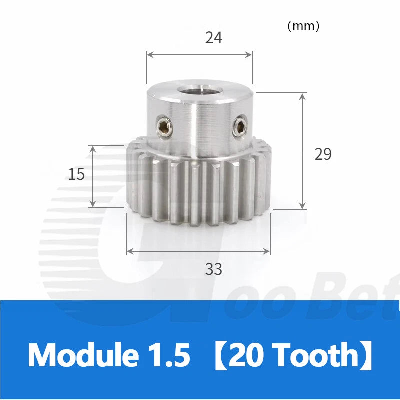 Mod 0.5 1 1.5 2 Precision Spur Gear Stainless Steel with Hub 12 Tooth - 60 Tooth