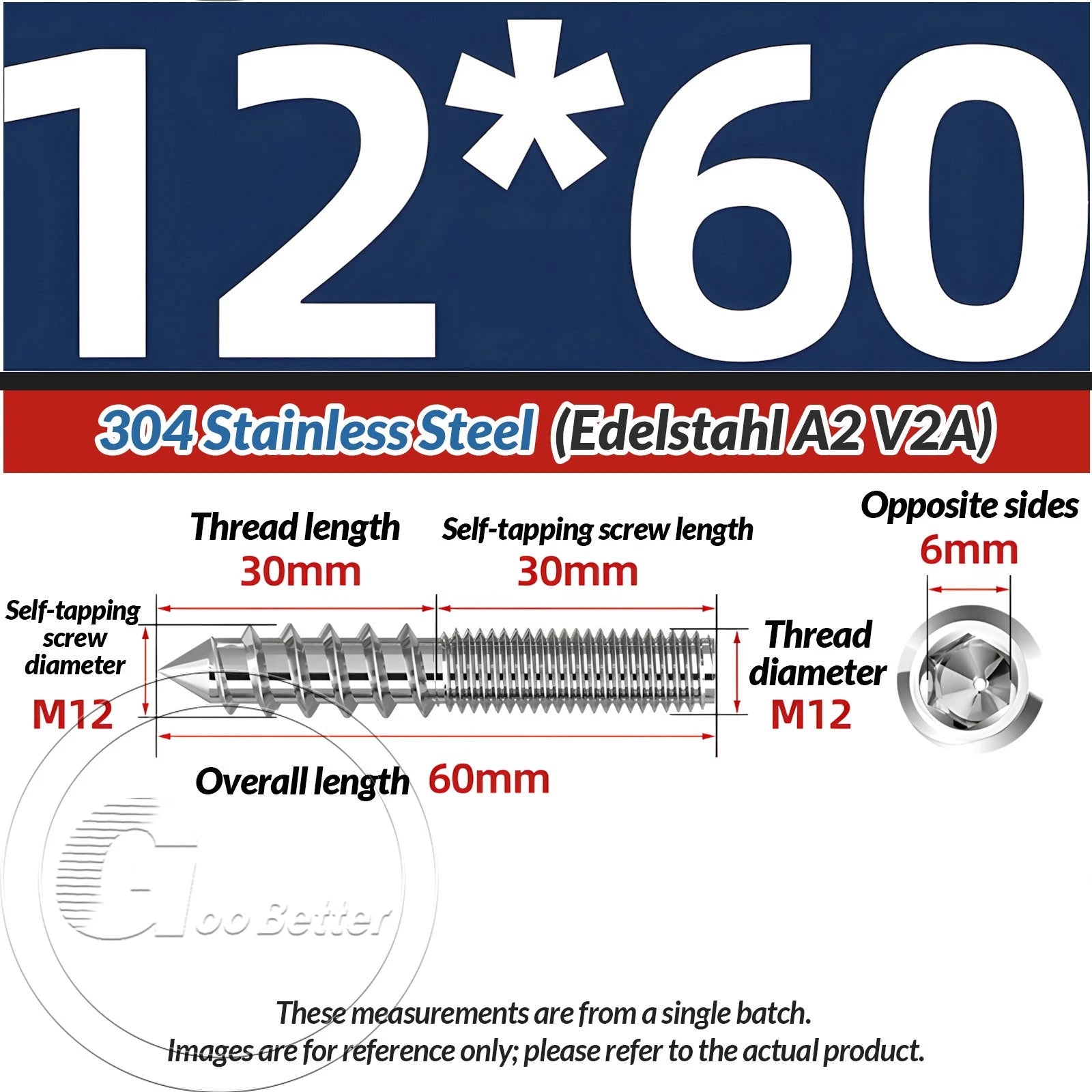 STAINLESS STEEL Wood To Metal Dowels Hanger Bolts Dual Thread Screws Furniture