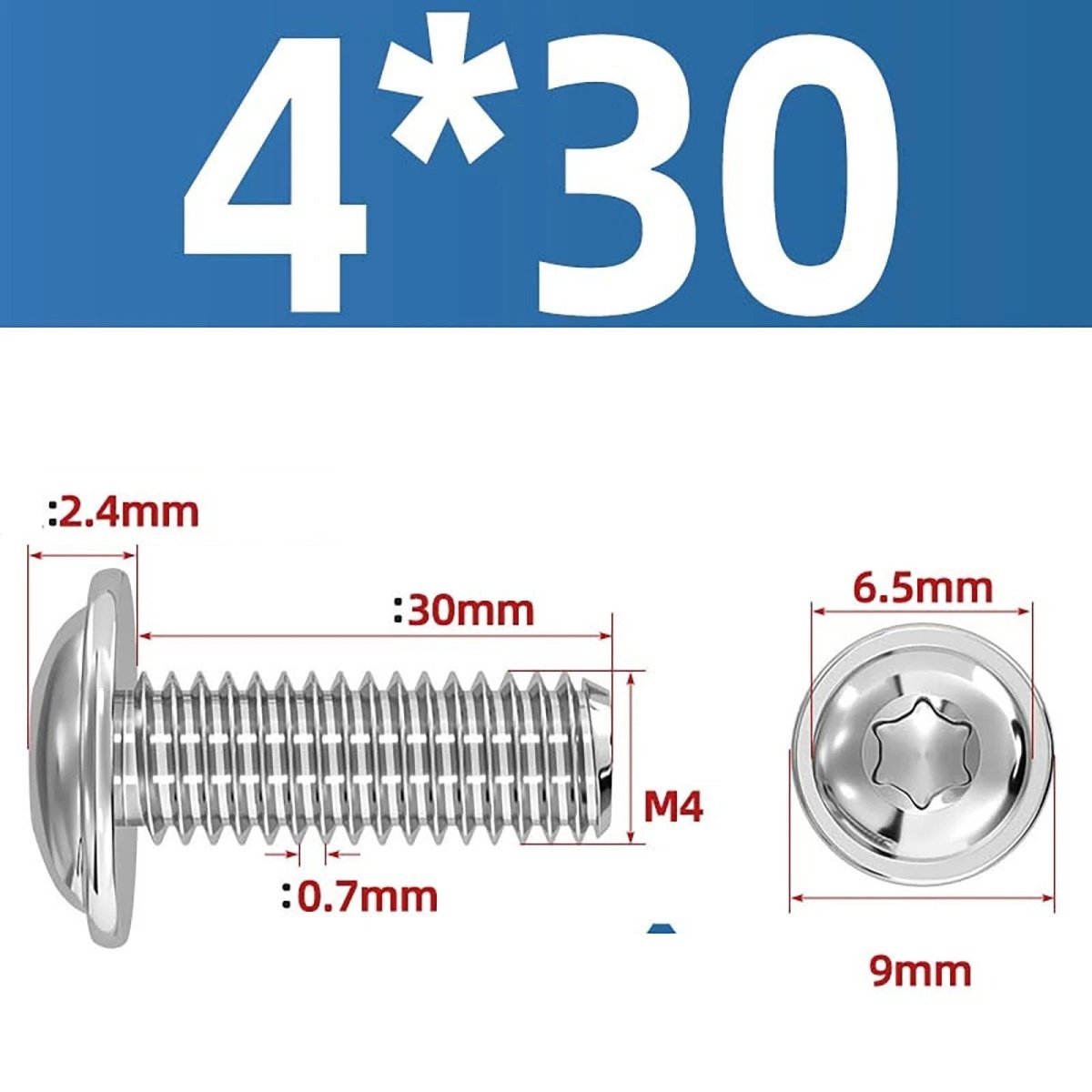 Torx Flanged Button Head Screws — 18 - 8 Stainless Steel, ISO 7380 - 2, M2 to M8 - HomeDIYer