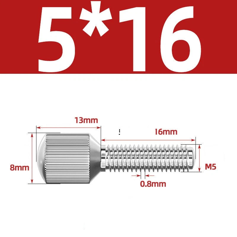 Knurled Thumb Screws – 304 Stainless Steel Small Head Thumbscrew Bolts M2–M8
