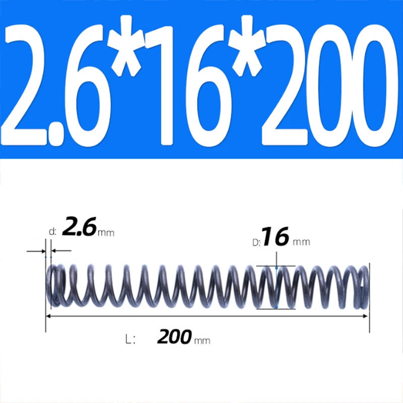 200mm Length Stainless Steel Compression Spring 2 - 4mm Pressure/ Coil Springs