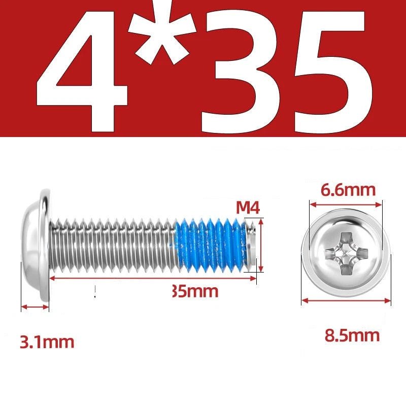 A2 Stainless Steel Phillips Flanged Button Head Machine Screws — M2 to M6, Built - In Washer Face - HomeDIYer