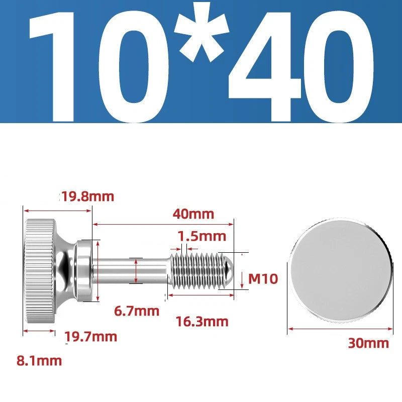Knurled Thumb Screws Stainless Steel — M2 M2.5 M3 M4 M5 M6 M8 M10 Hand Knob Bolts
