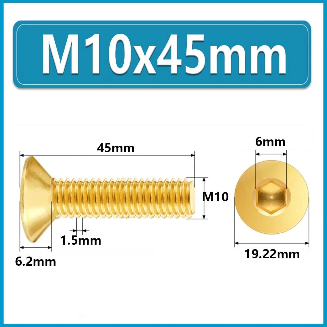 Solid Brass Hex Socket Countersunk Machine Screws – M3 to M12, Allen Drive, Flat Head (8–50mm)