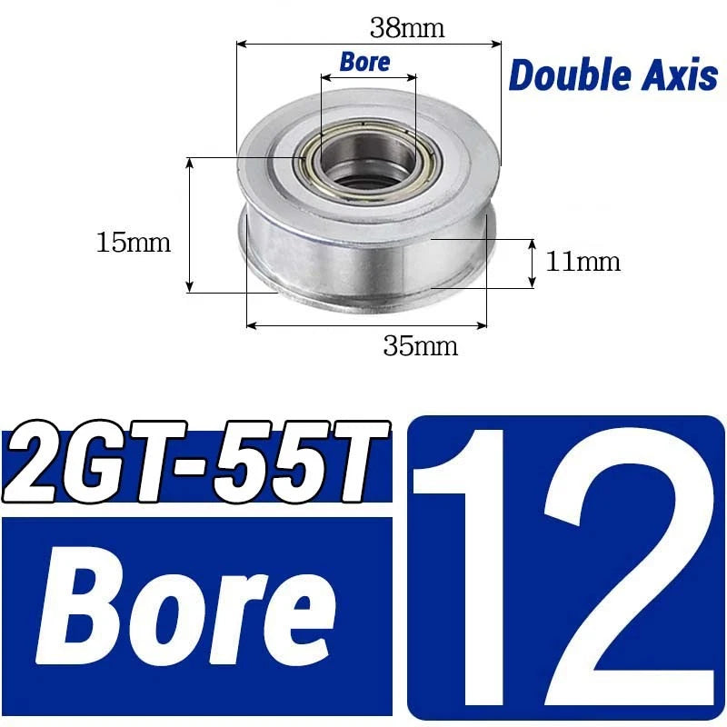 GT2 Timing Belt Pulley 16-100 Teeth 6-10mm Teeth Width Bore 3mm-25mm For 3D